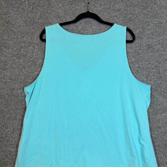 J.Jill Shirt Womens 3X XXL Blue Tank Top Pullover Plus Size Boho Vneck Flaw - Picture 8 of 8
